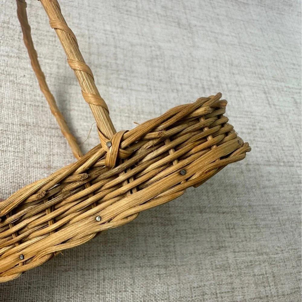 Vintage Mini Wicker Basket with Handle